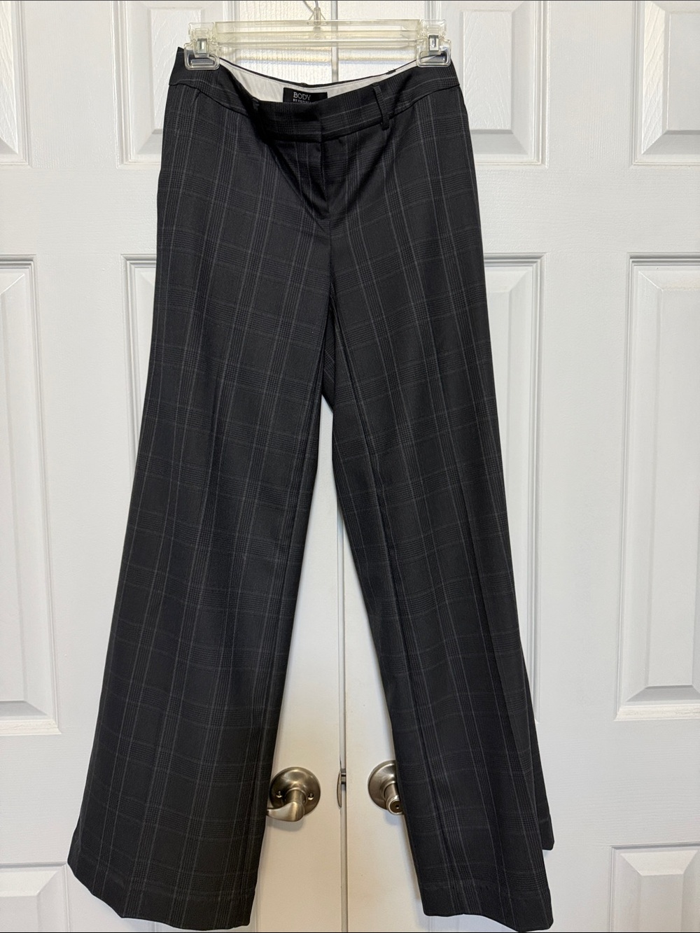 Victoria's Secret Black Charcoal Plaid Wide-Leg Pants